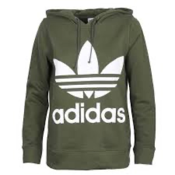 adidas Originals Tops - ADIDAS Originals Trefoil Hoodie Olive Green